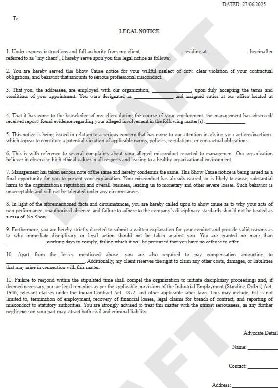 Download Legal Notice Format PDF