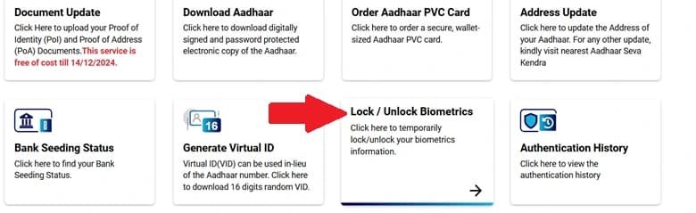 lock and unlock biometrics